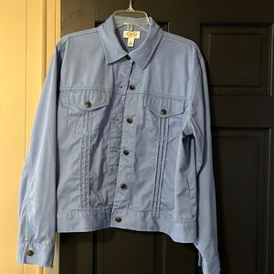 Ladies short jacket. Blue Jean type material gently used